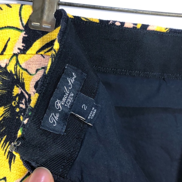 J. Crew Yellow&Navy Floral Pencil Skirt - Picture 5 of 6